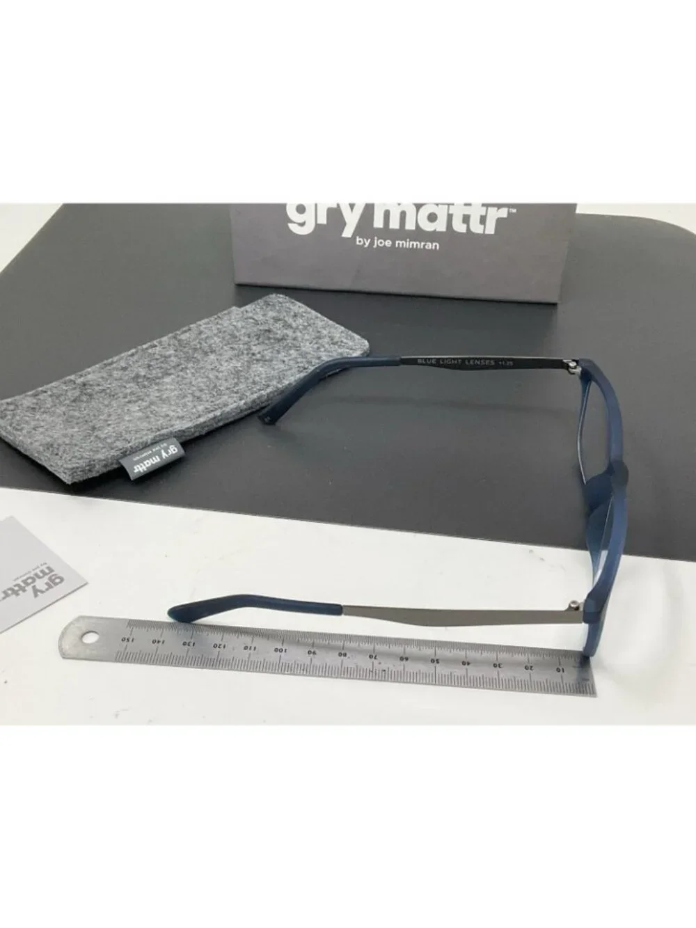 Gry Mattr Reading Glasses Slate Blue Frame WITTY Blue Light Blocking + 1.25